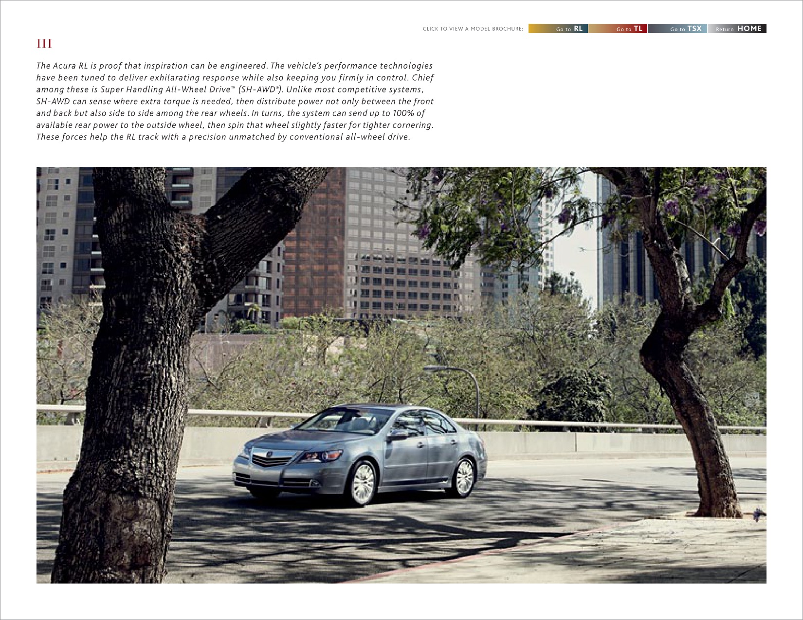 2012 Acura RL TL TSX Brochure Page 40